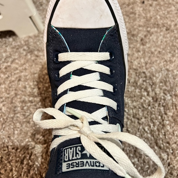 Converse Sneakers All Stars Limited Edition Navy & Blue Floral Lined Worn Once! - Picture 9 of 14